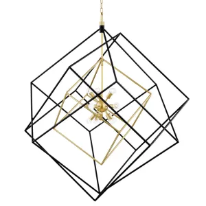 15 Light Pendant from the Roundout Collection in Aged Brass/Black Finish by Hudson Valley