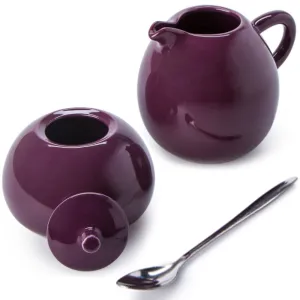 3 Pc Creamer Sugar Spoon Set Ceramic Cream Coffee Bowl Collectable Azucar Jar