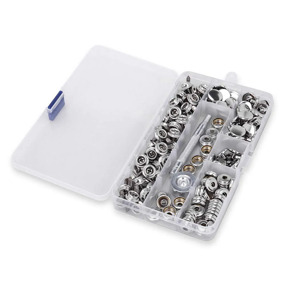 30/150 Pieces Stainless Steel Marine Grade Canvas and Upholstery Boat Cover Snap Button Fastener Kit 15mm Screws Snaps with tool