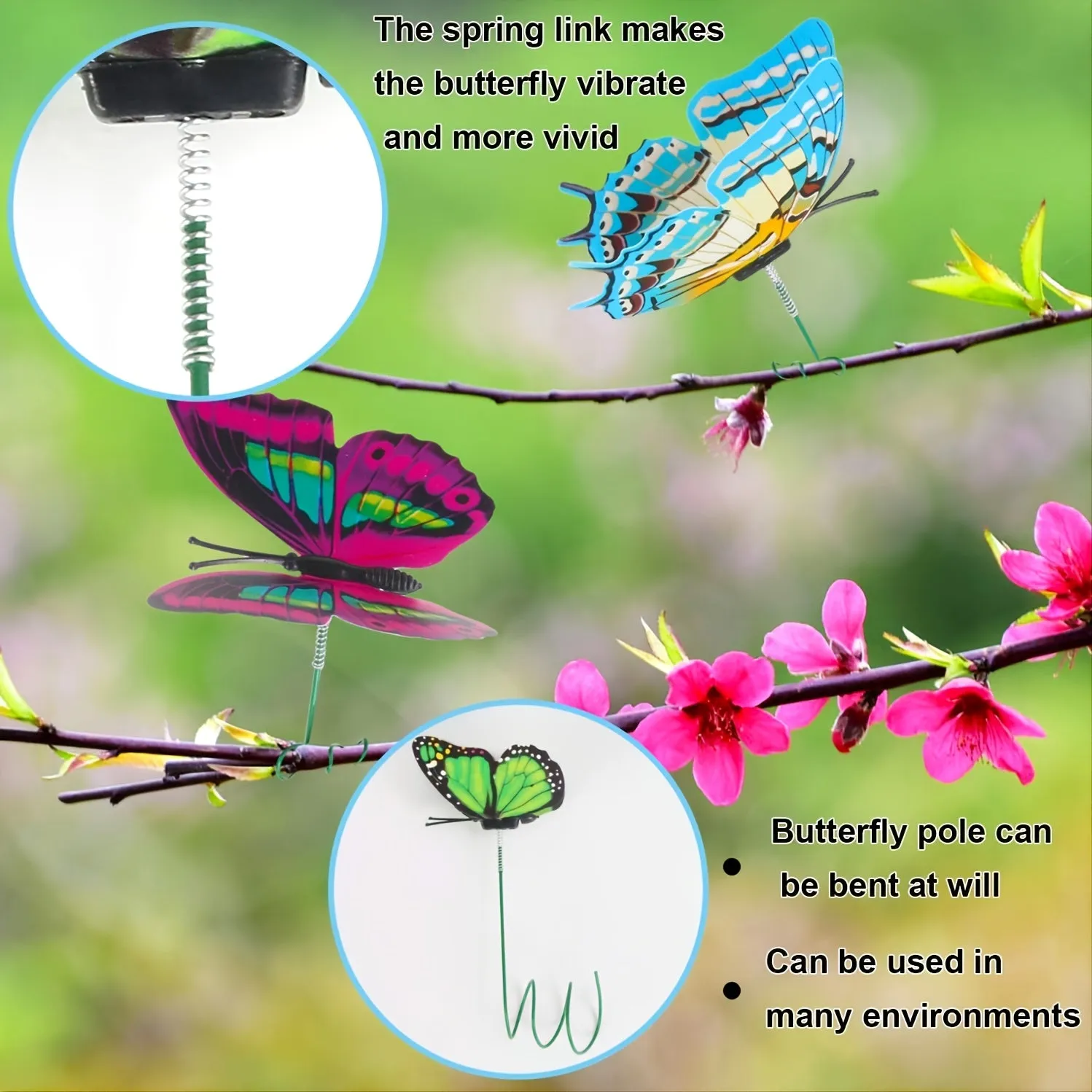3050pcs Waterproof Butterfly Decoration Stakes for Christmas Yard Decor