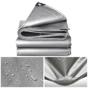 6 x 10ft Silver Waterproof Poly Tarp 10mil