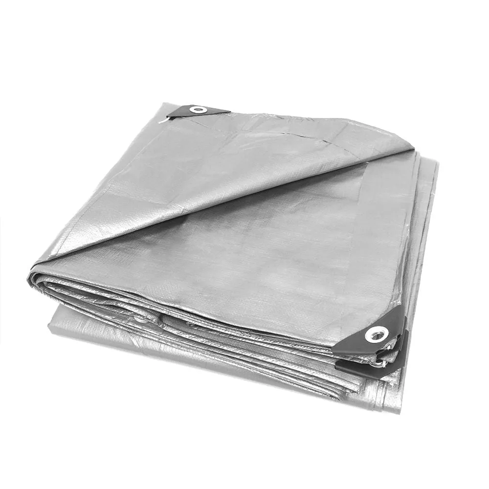 6 x 10ft Silver Waterproof Poly Tarp 10mil