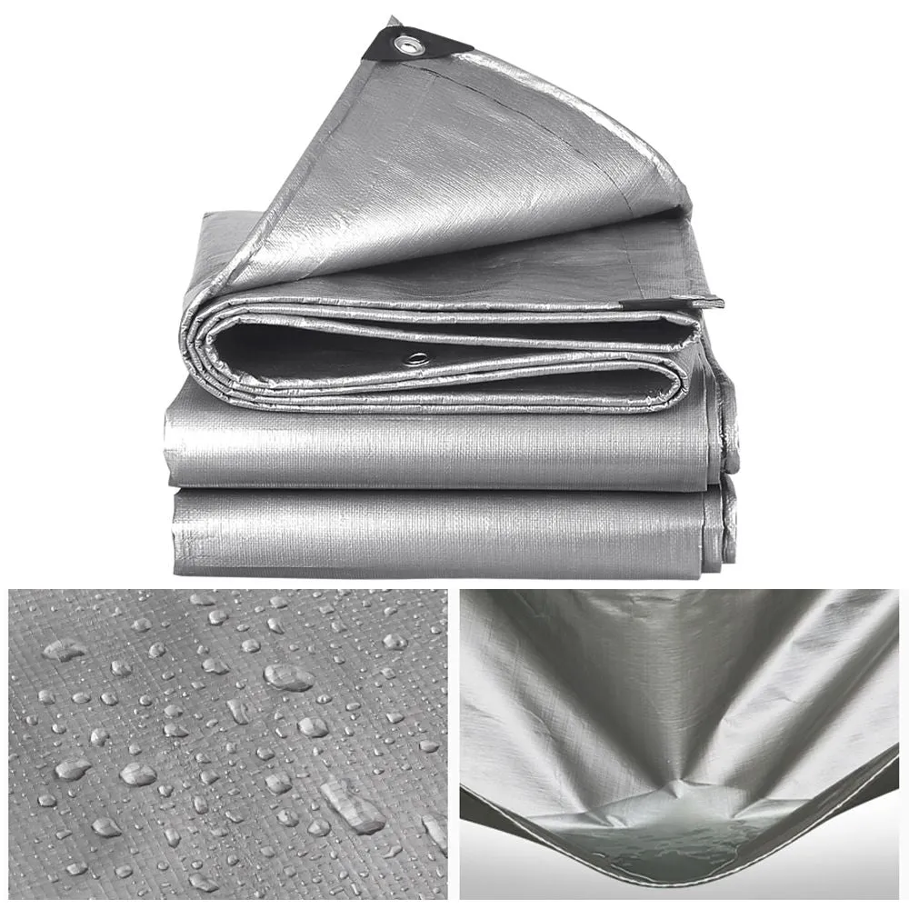 6 x 10ft Silver Waterproof Poly Tarp 10mil