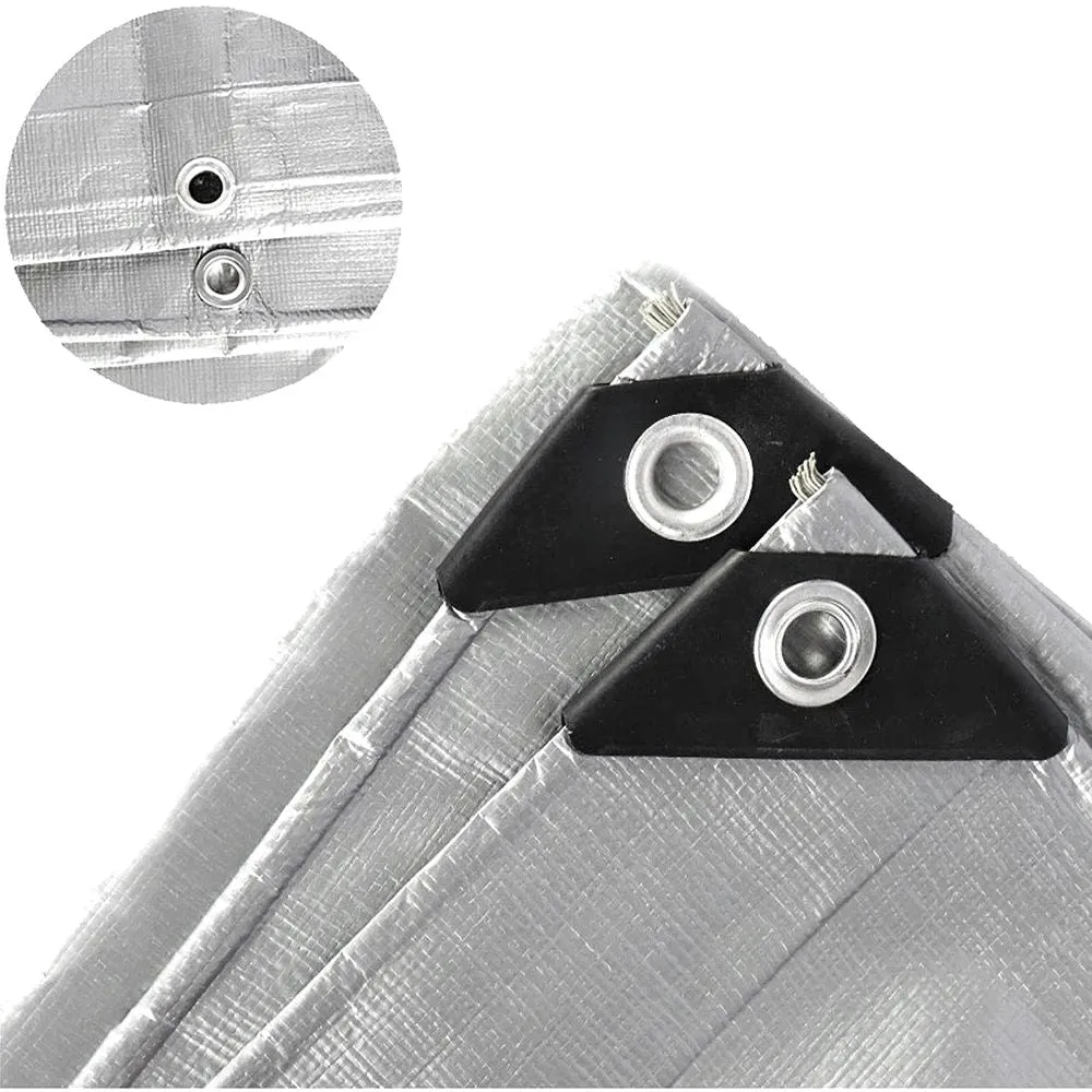 6 x 10ft Silver Waterproof Poly Tarp 10mil