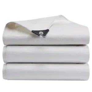 6 x 10ft White Waterproof Poly Tarp 12mil