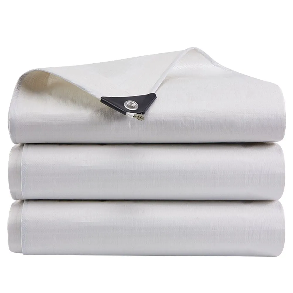 6 x 10ft White Waterproof Poly Tarp 12mil