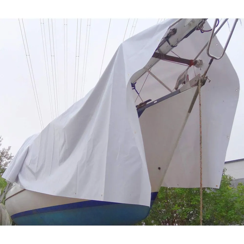 6 x 10ft White Waterproof Poly Tarp 12mil