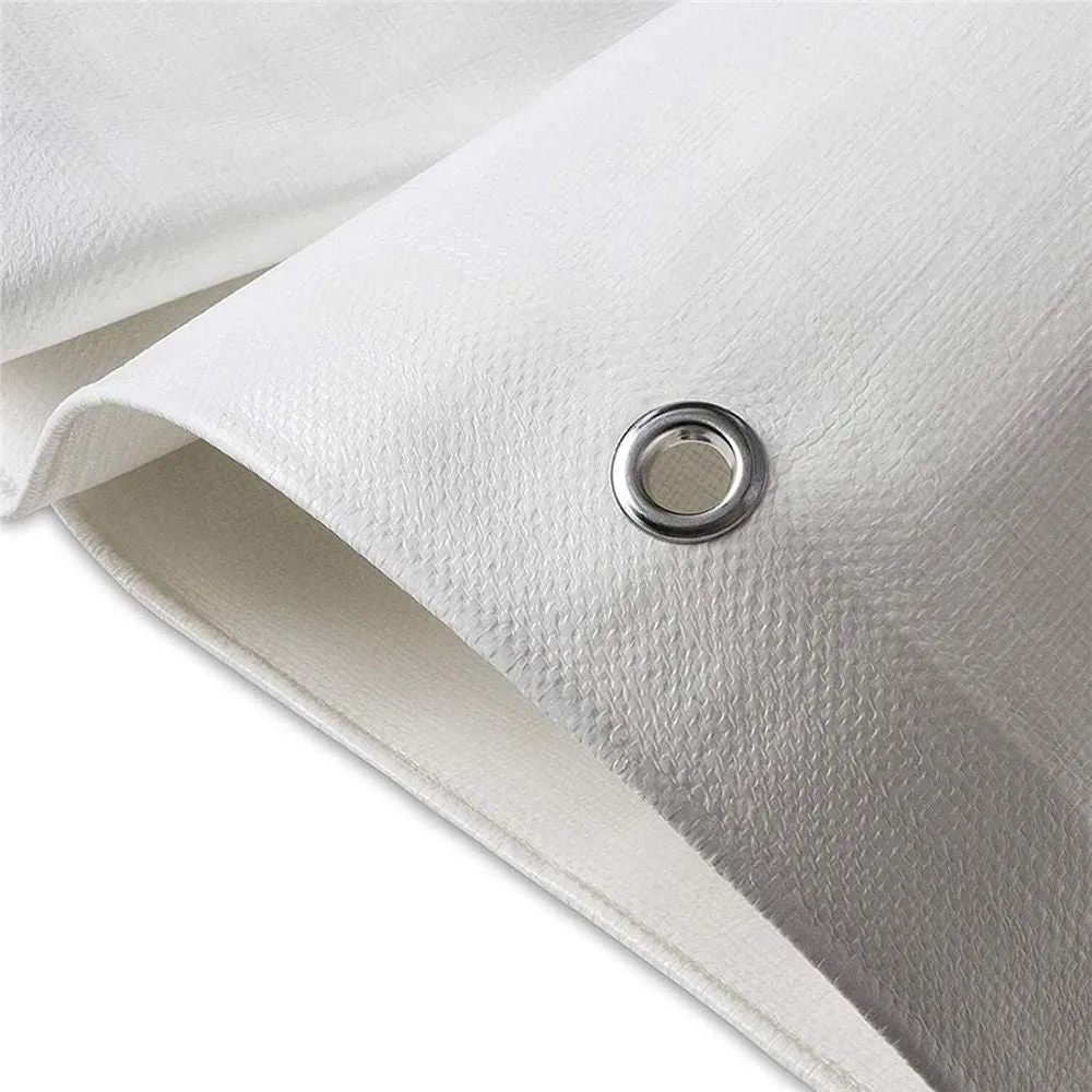 6 x 10ft White Waterproof Poly Tarp 12mil