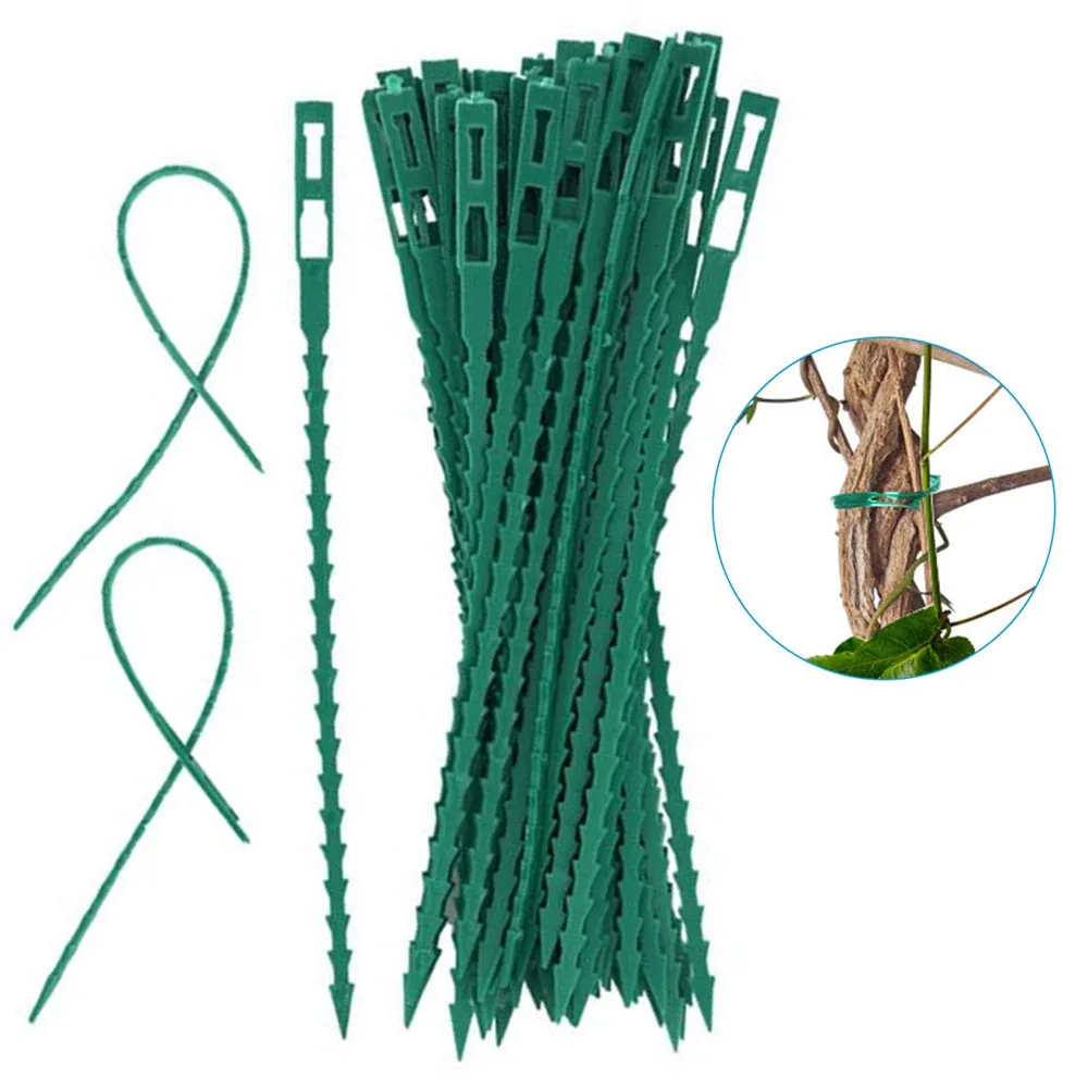 60 Adjustable Plastic Cable Tie Gardening Plant Twist Cord Flexible Locking Tool