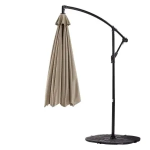 9ft Cantilever Hanging Umbrella 8 Rib Replacement Canopy Taupe