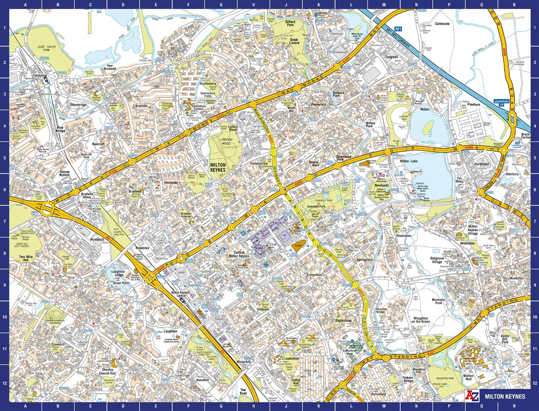 A to Z Map of  Milton Keynes 1000 Piece Jigsaw