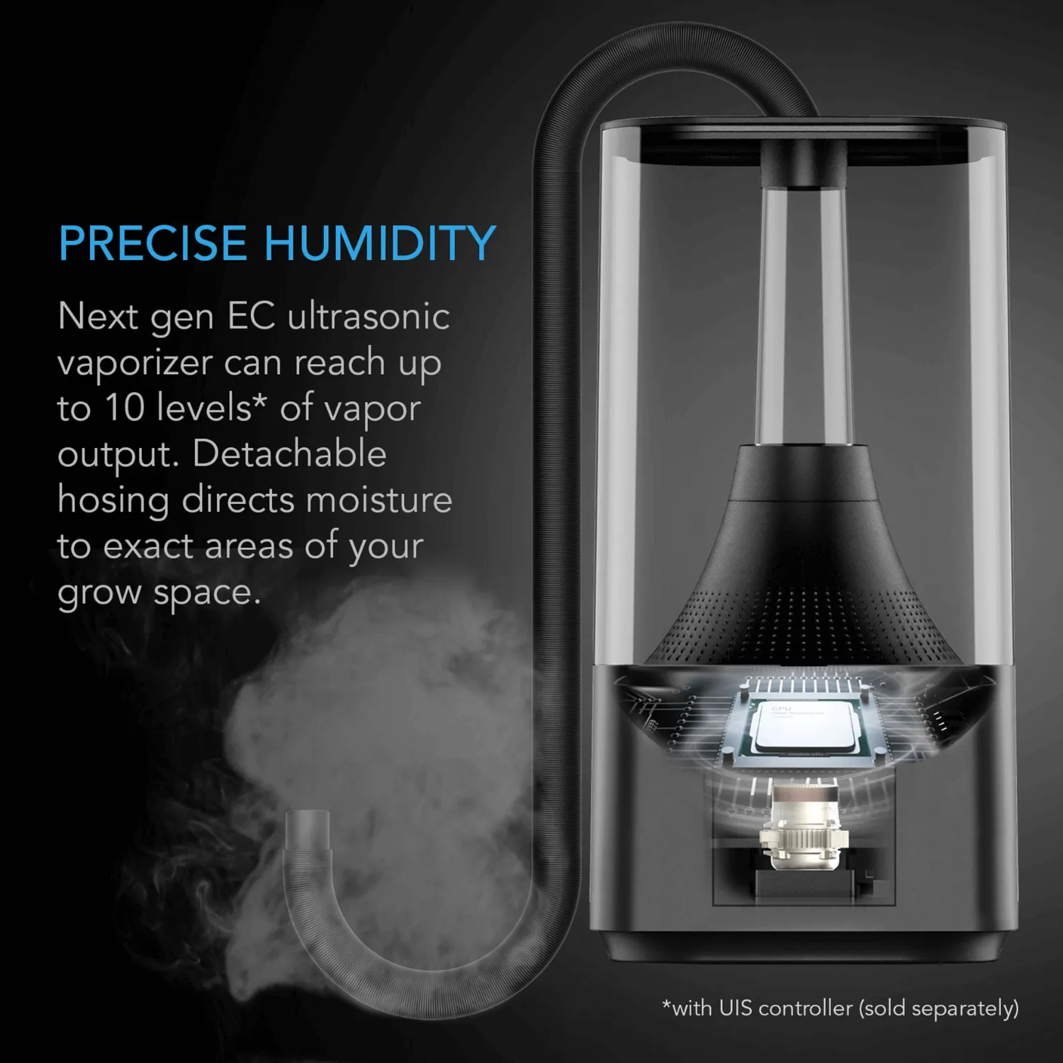AC Infinity CLOUDFORGE T3, Environmental Plant Humidifier, 4.5L, Smart Controls, Targeted Vaporizing