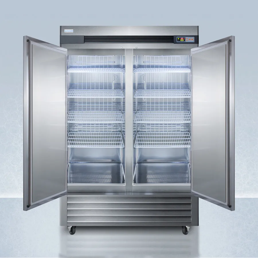 Accucold 55" Upright Pharmacy All-Freezer Double Door Stainless Steel