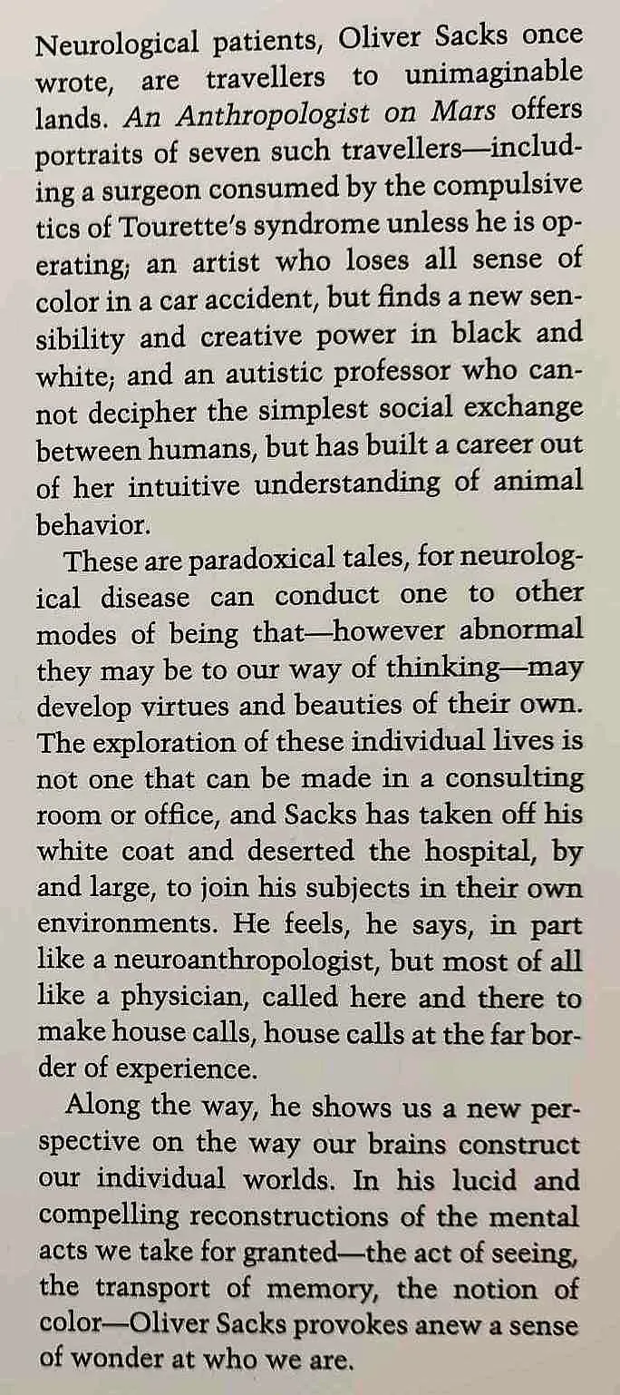 AN ANTHROPOLOGIST ON MARS - Oliver Sacks