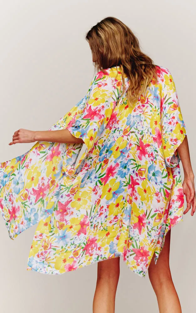 BAAP2521 Floral Pattern Cover Up Kimono