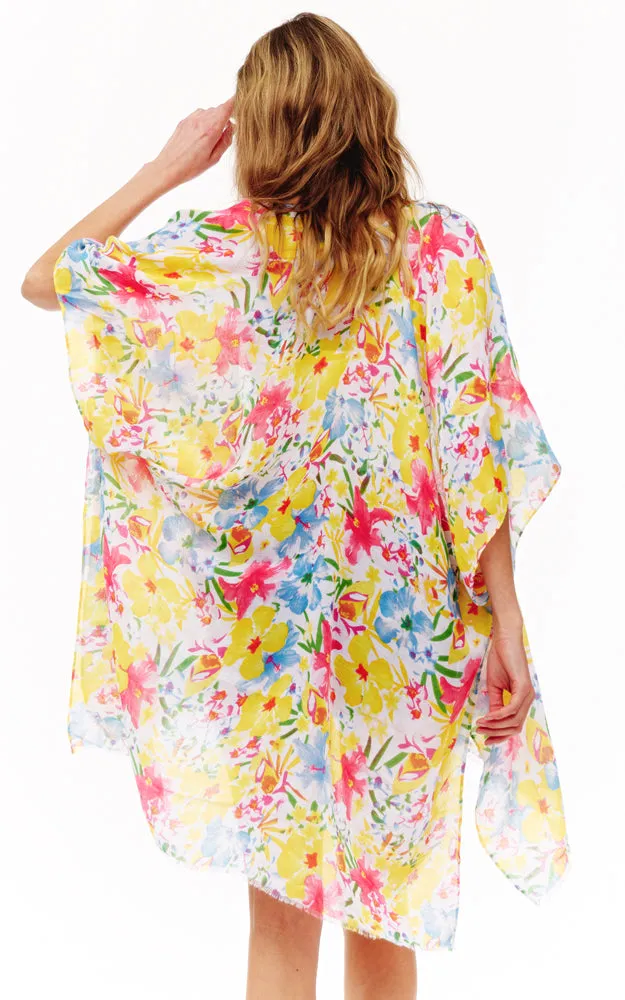 BAAP2521 Floral Pattern Cover Up Kimono