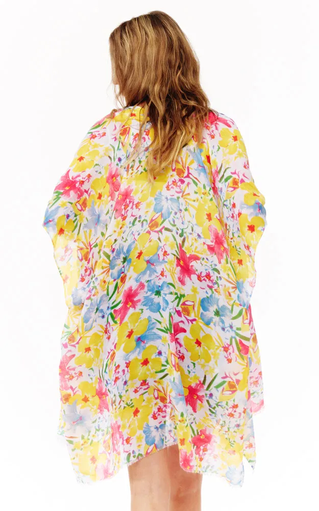 BAAP2521 Floral Pattern Cover Up Kimono