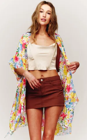 BAAP2521 Floral Pattern Cover Up Kimono