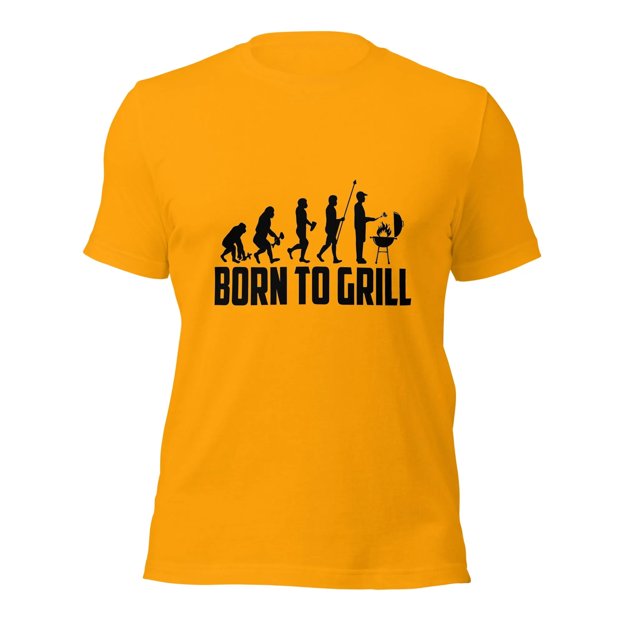 Born to Grill Neanderthal to Man T-Shirt – Funny BBQ Evolution Shirt