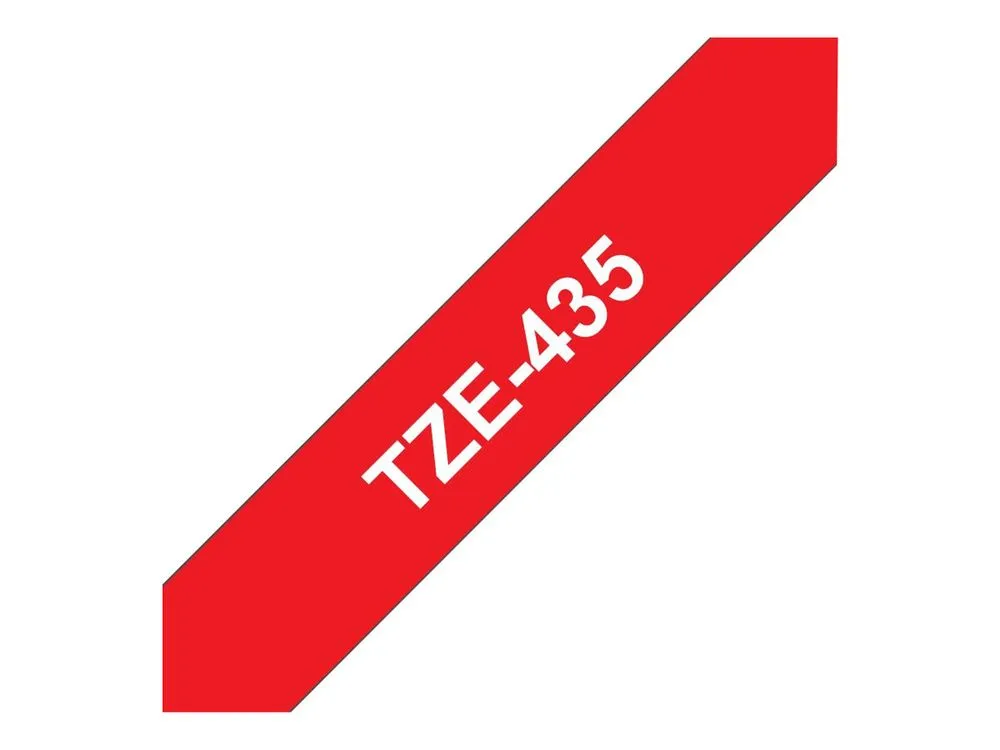 Brother Tze-435 - 12 Mm - White On Red
