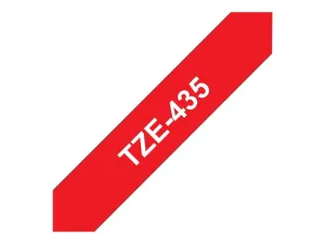 Brother Tze-435 - 12 Mm - White On Red