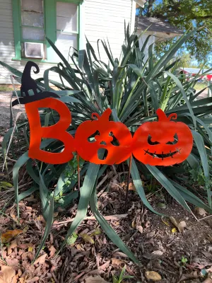 Cute Boo Pumpkins Garden Stakes - Whimsical Halloween Yard Decor D54