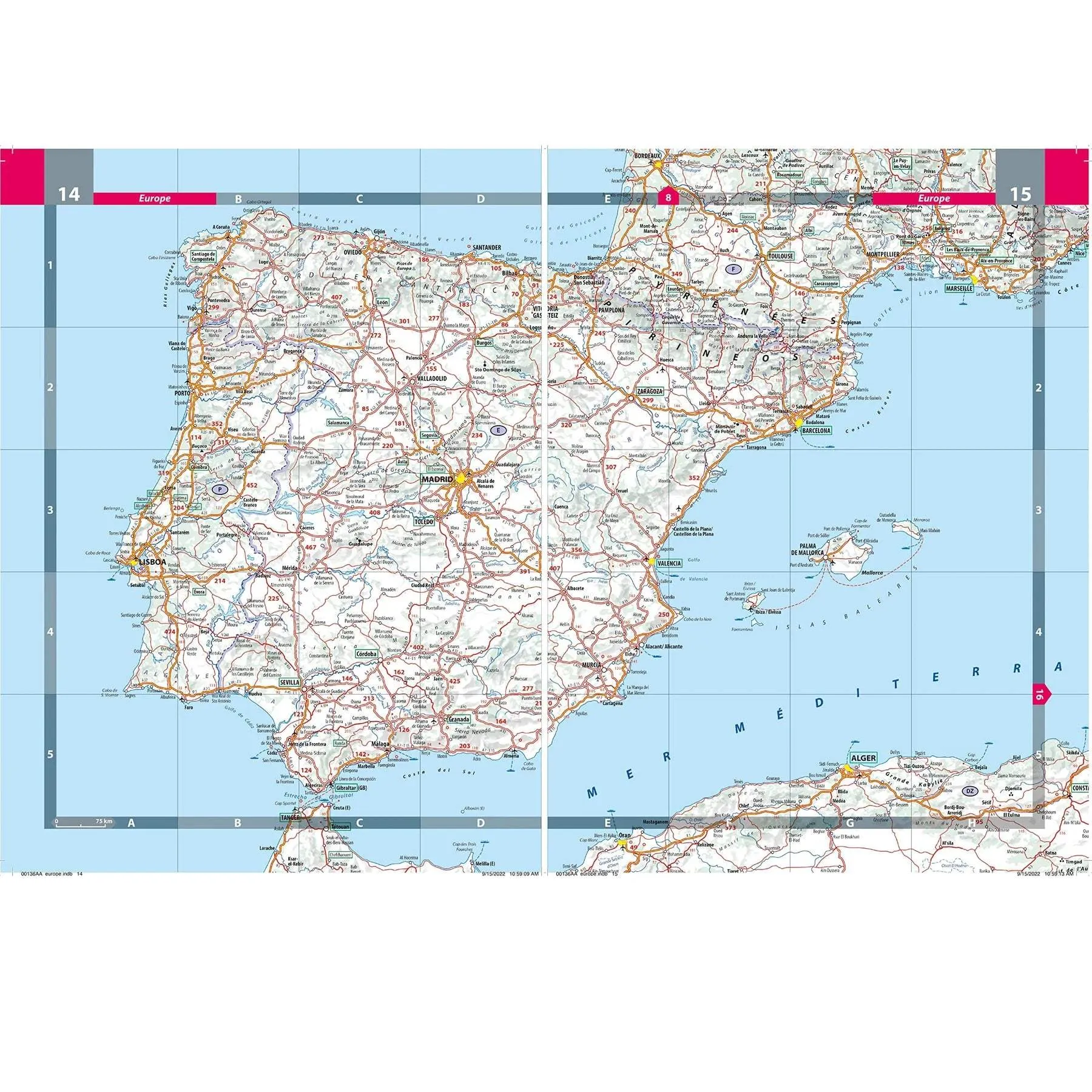 Europe Spiralbound Road Atlas by Michelin (2024)