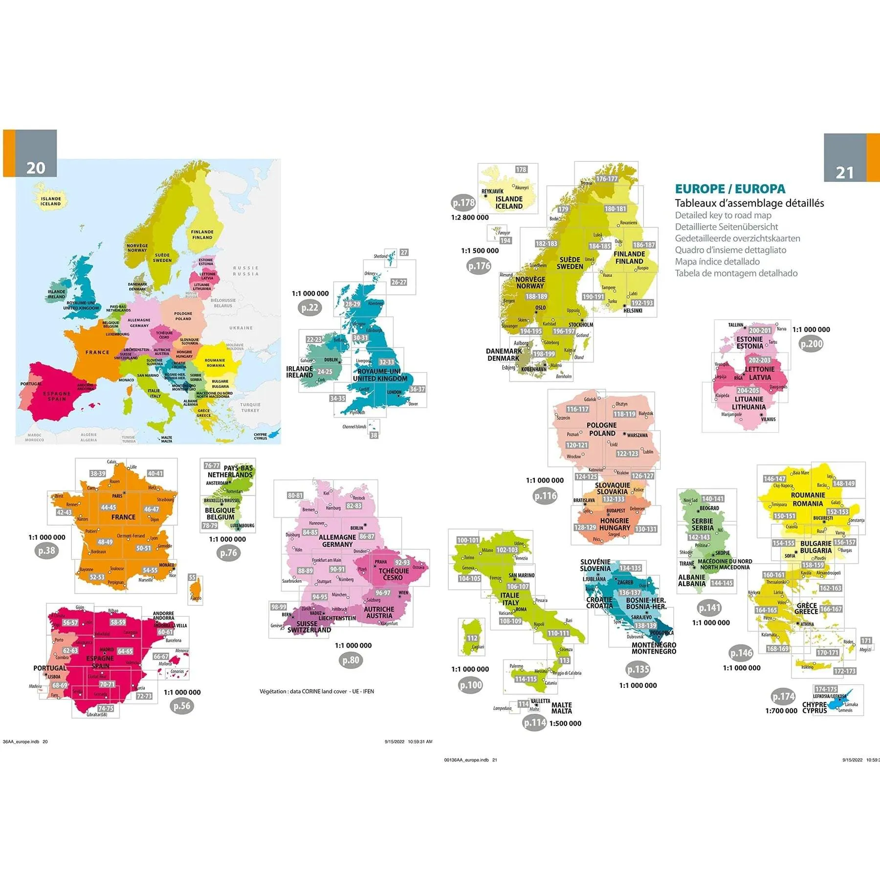 Europe Spiralbound Road Atlas by Michelin (2024)