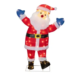 everyday LED Lighted Christmas Santa Outdoor Yard Decorations 3D 39-Inch-Pre-Lit Santa Decor Outdoor Lighted Holiday Christmas Santa Light with LED Displays for Front Yards Garden Lawn Patio Santa Claus Santa Claus