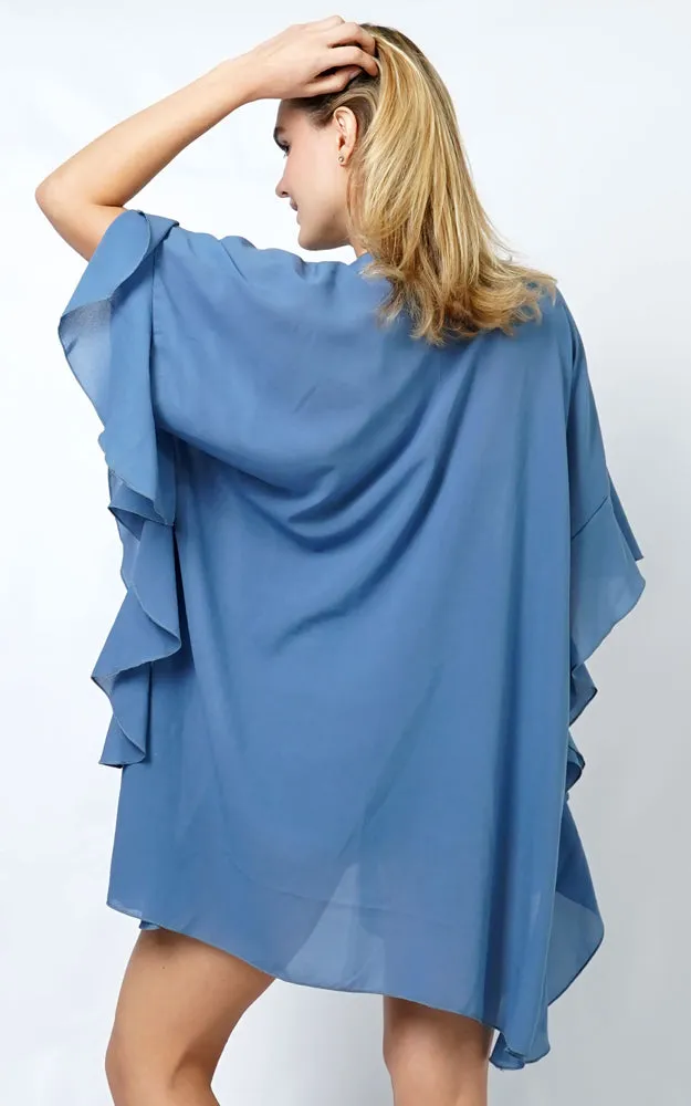 EVT11016 CHIFFON RUFFLE KIMONO