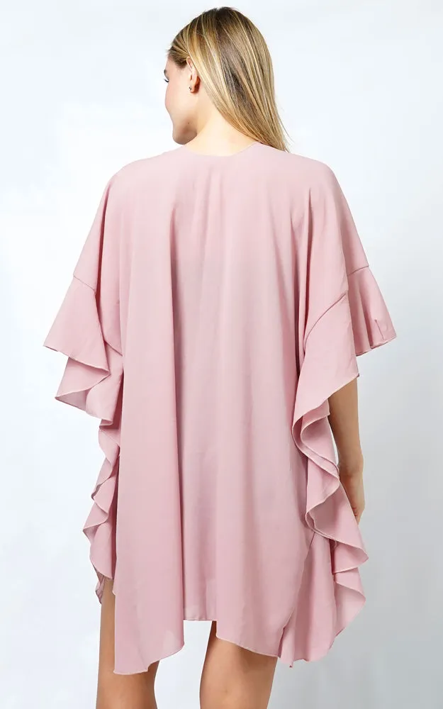 EVT11016 CHIFFON RUFFLE KIMONO