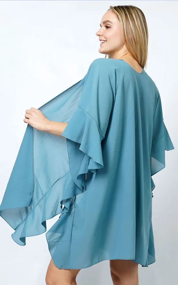 EVT11016 CHIFFON RUFFLE KIMONO