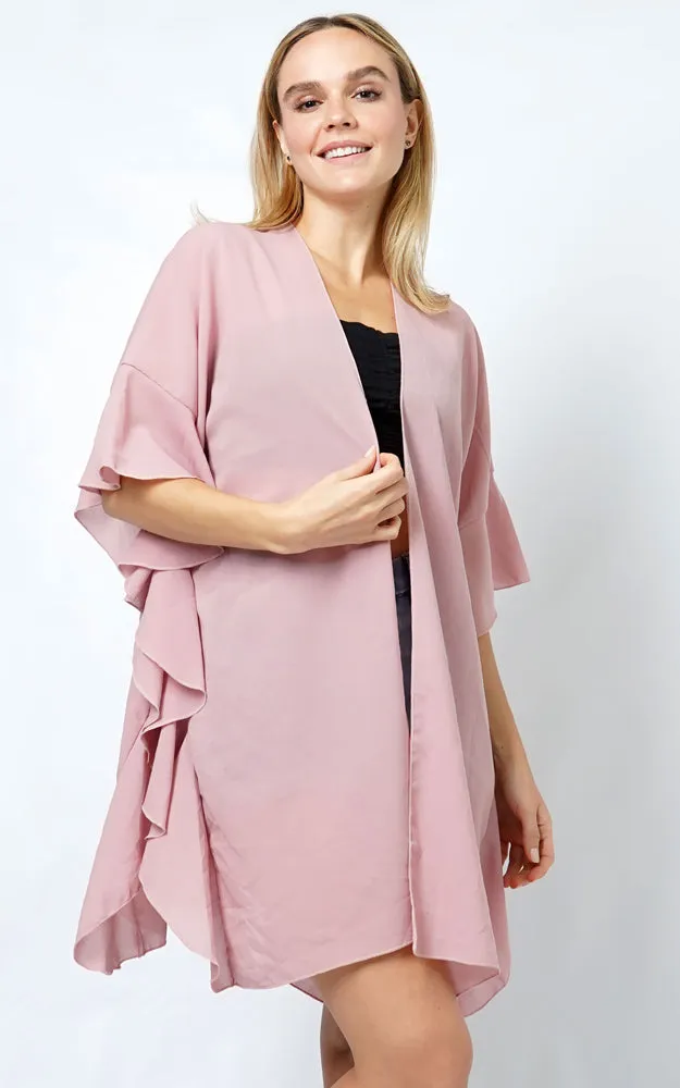 EVT11016 CHIFFON RUFFLE KIMONO