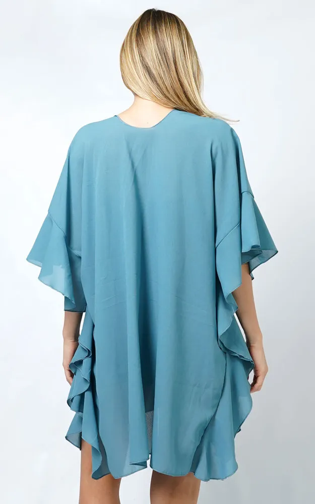 EVT11016 CHIFFON RUFFLE KIMONO