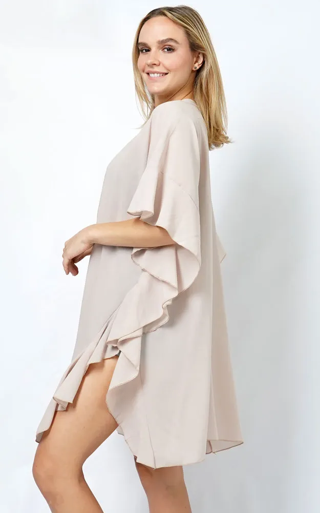 EVT11016 CHIFFON RUFFLE KIMONO