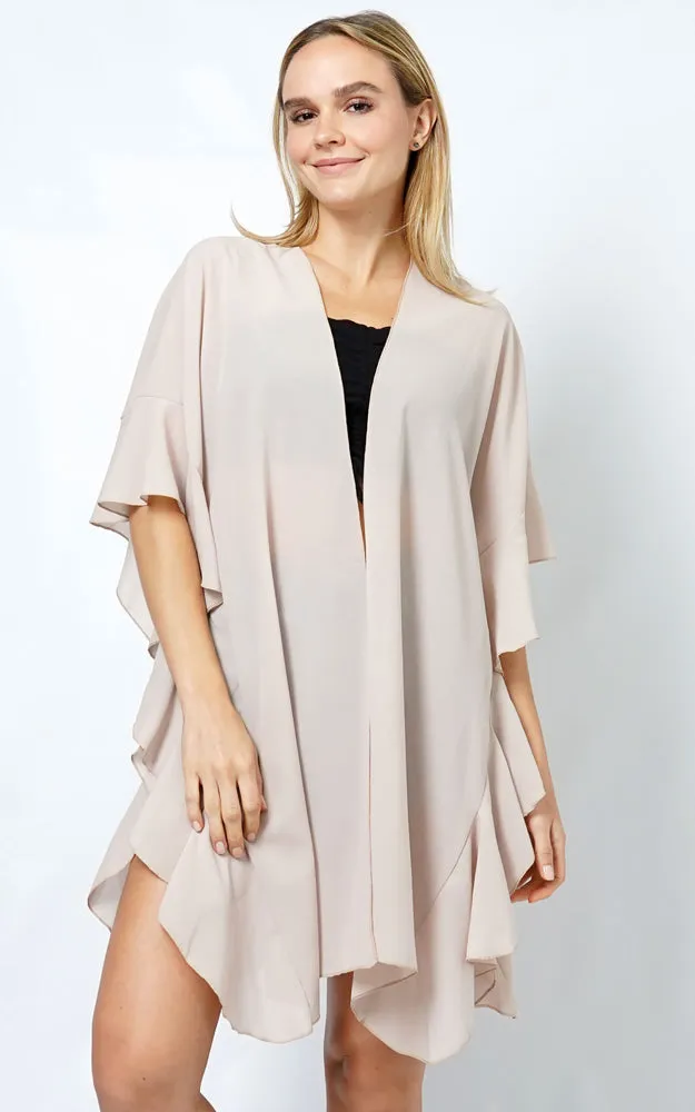 EVT11016 CHIFFON RUFFLE KIMONO