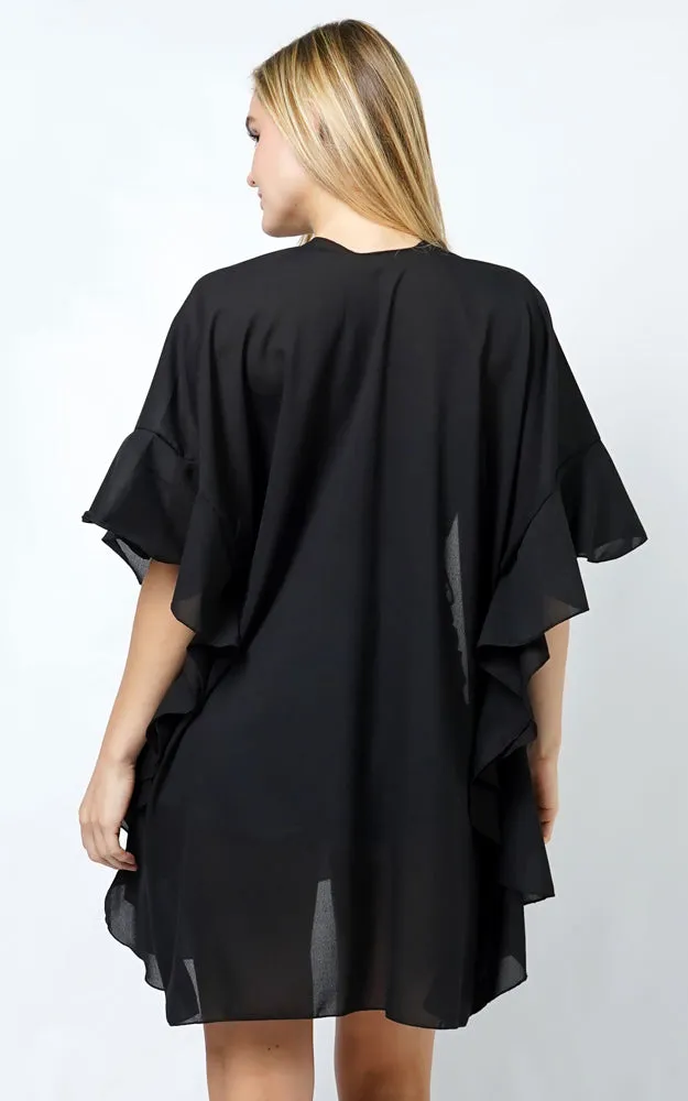 EVT11016 CHIFFON RUFFLE KIMONO