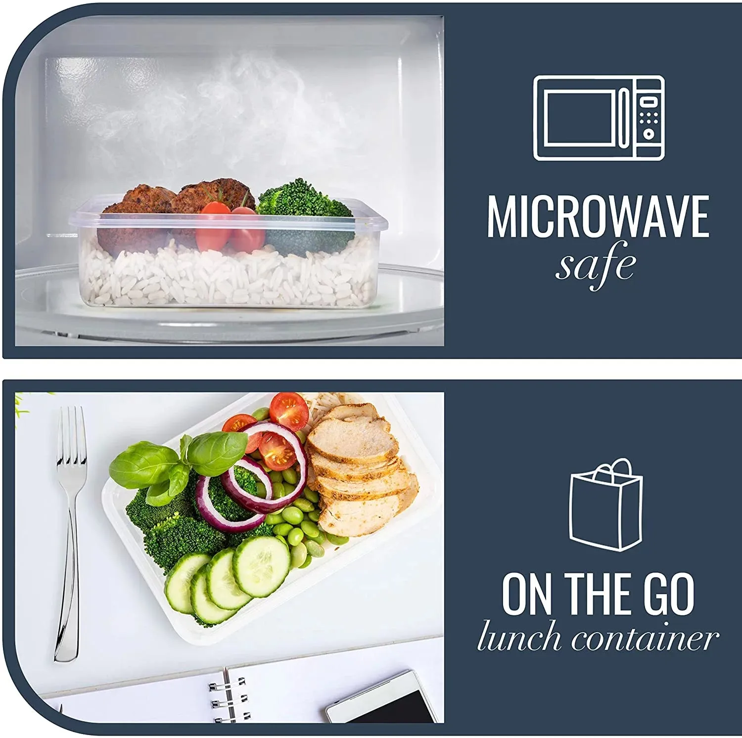 Fullstar 50 pcs Meal Prep Container, Airtight Plastic Food Storage Containers Set