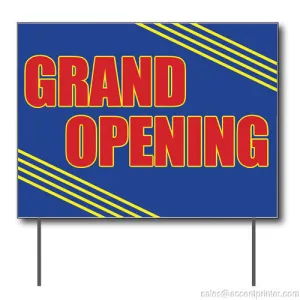 Grand Opening Curbside Sign, 24"w x 18"h, Full Color Double Sided