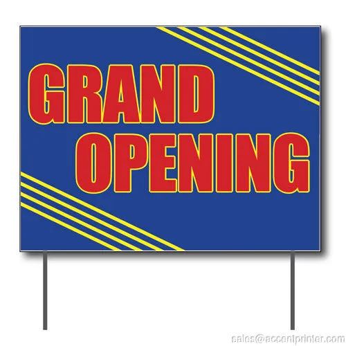 Grand Opening Curbside Sign, 24"w x 18"h, Full Color Double Sided
