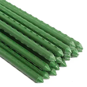 Grow1® Steel Garden Stakes, Plant Supports, Green, 7/16", 5ft. (20 Stakes)