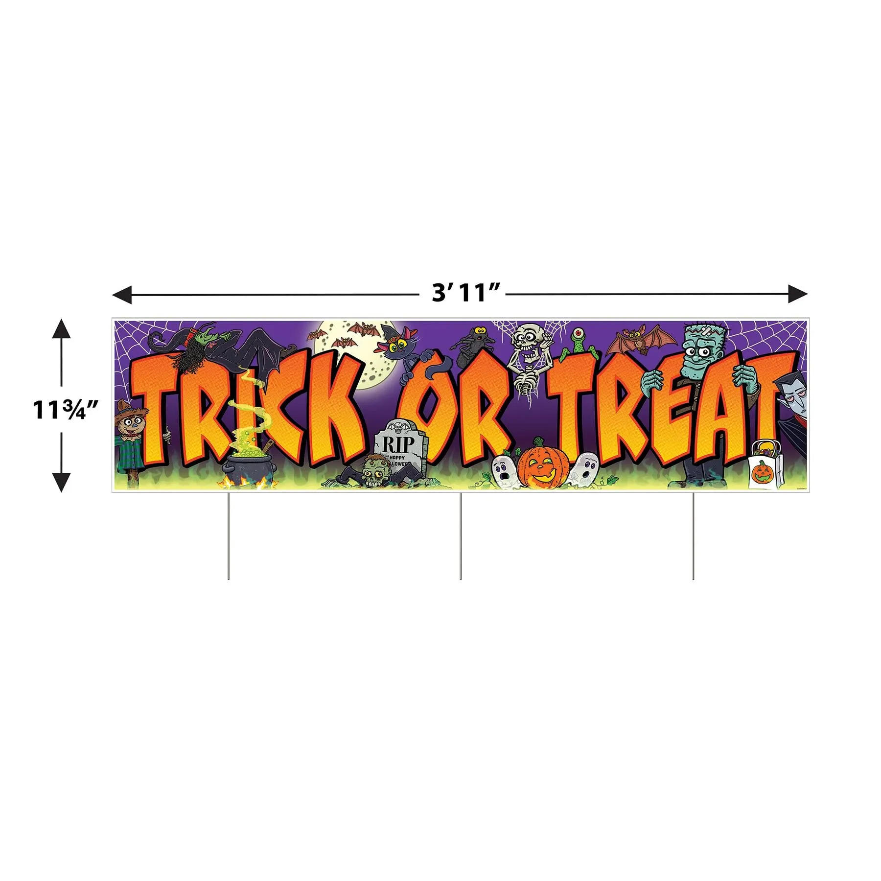 Halloween Plastic Jumbo Trick Or Treat Yard Sign