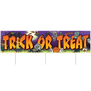 Halloween Plastic Jumbo Trick Or Treat Yard Sign