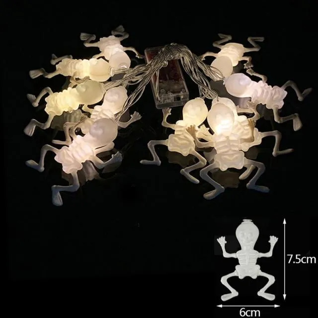 Halloween Pumpkin Spider Bat Skull String Lights Lamp