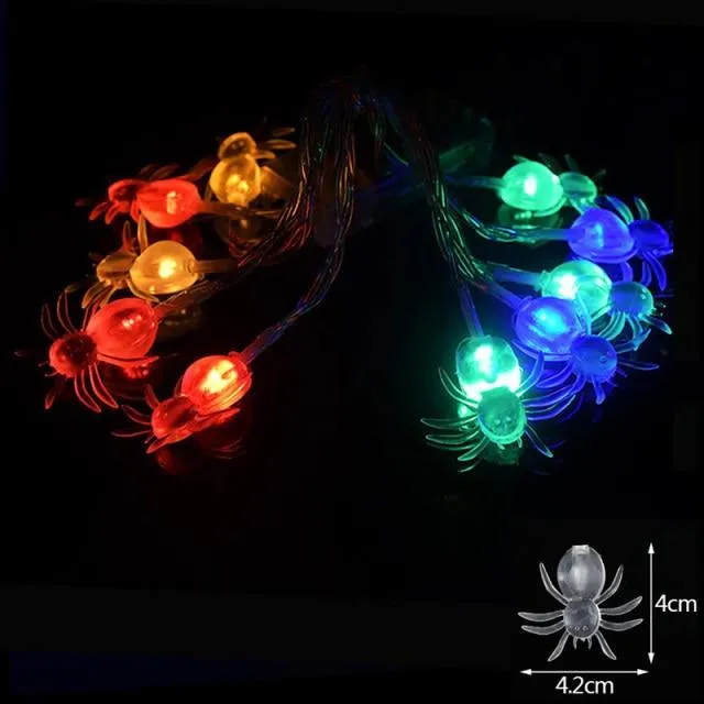 Halloween Pumpkin Spider Bat Skull String Lights Lamp