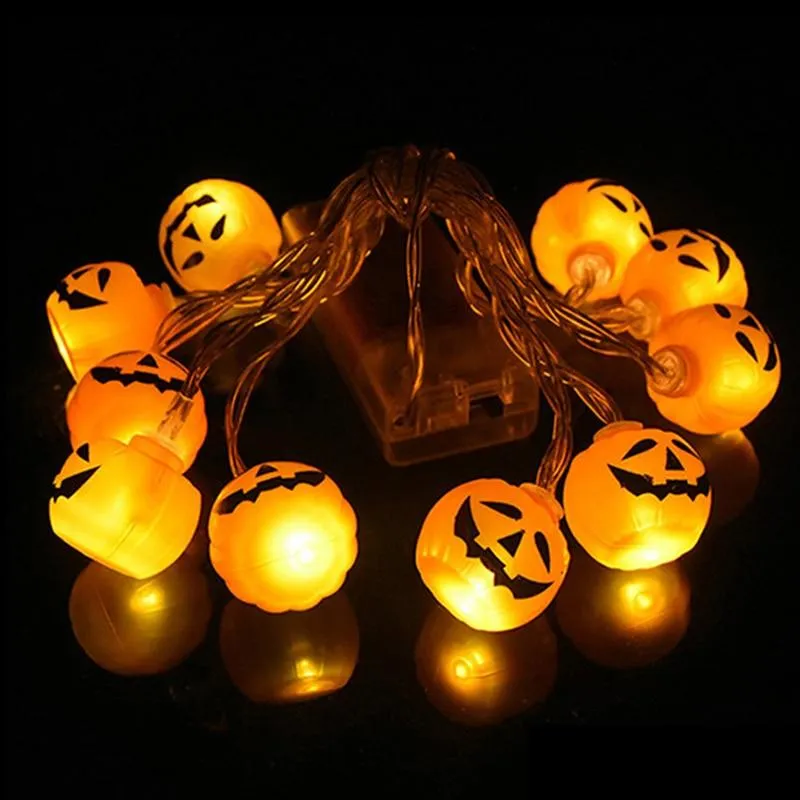 Halloween Pumpkin Spider Bat Skull String Lights Lamp