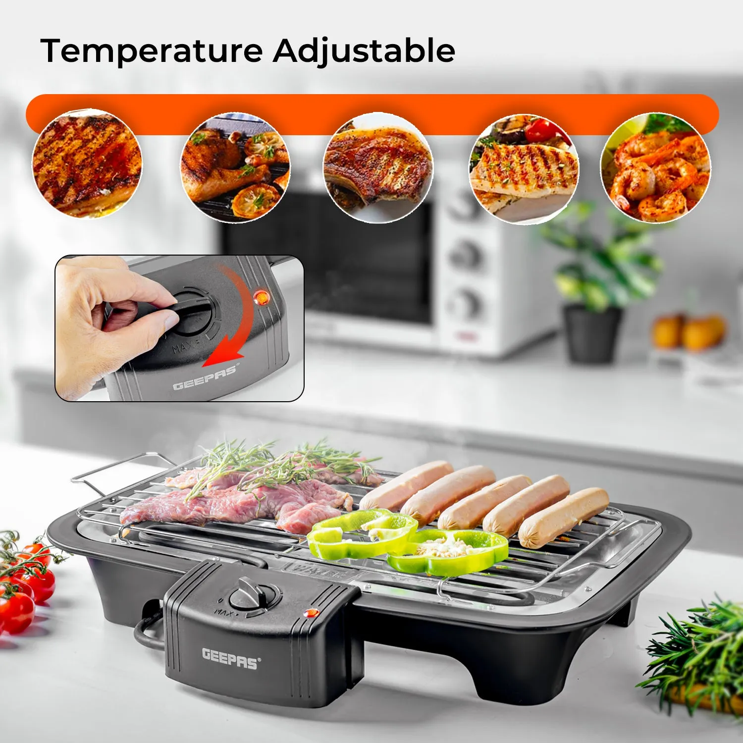 Indoor Smokeless Tabletop Electric Grill BBQ 2000W