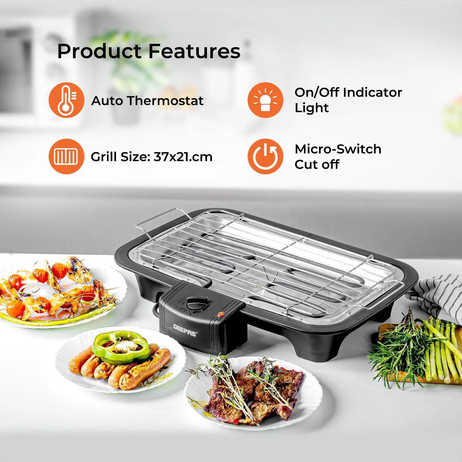Indoor Smokeless Tabletop Electric Grill BBQ 2000W