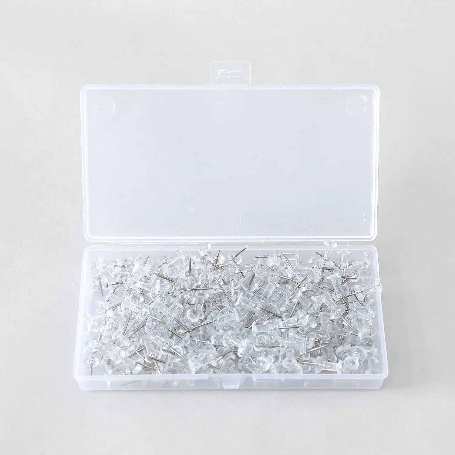 Kuber Industries Push Pins Tacks|Heavy-Duty Notice Board Pins|200" (Transparent) (Pack of 5)