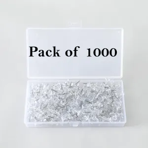 Kuber Industries Push Pins Tacks|Heavy-Duty Notice Board Pins|200" (Transparent) (Pack of 5)
